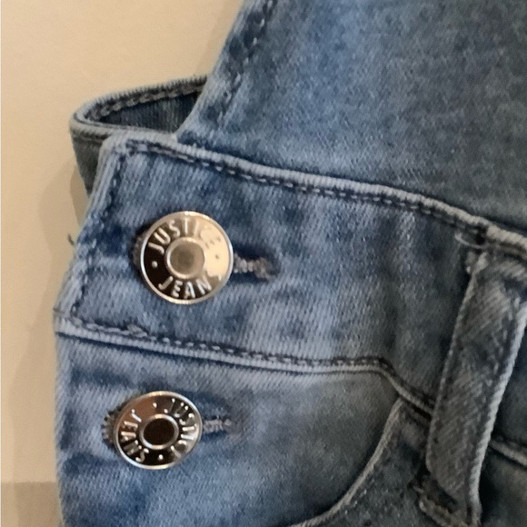 Girls Justice Blue Denim Overalls - Picture 3 of 8